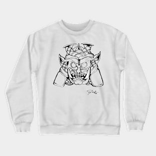 Japanese Demon Samurai Helmet Mask Crewneck Sweatshirt